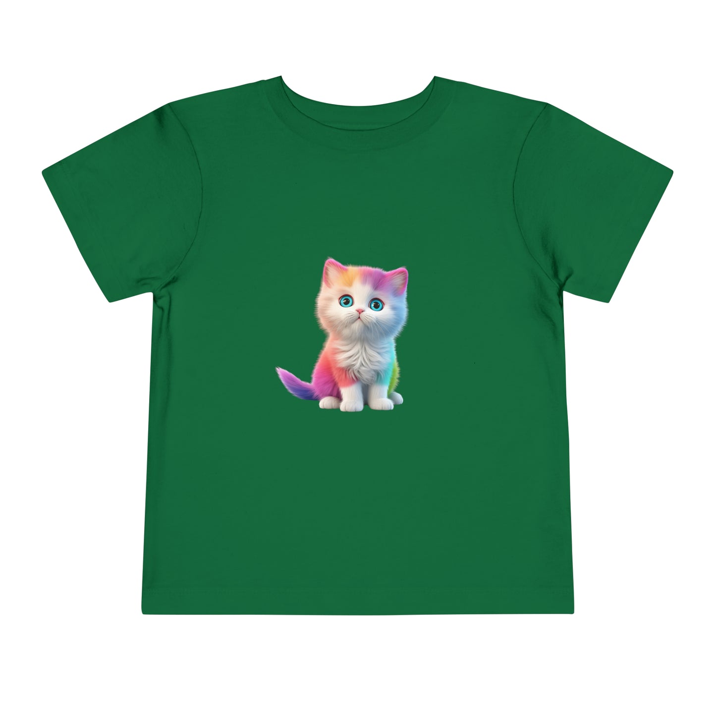 Rainbow Cat Love Tee for Cat Lovers - Cute Unisex Toddler T-shirt short sleeves funny colorful clothes