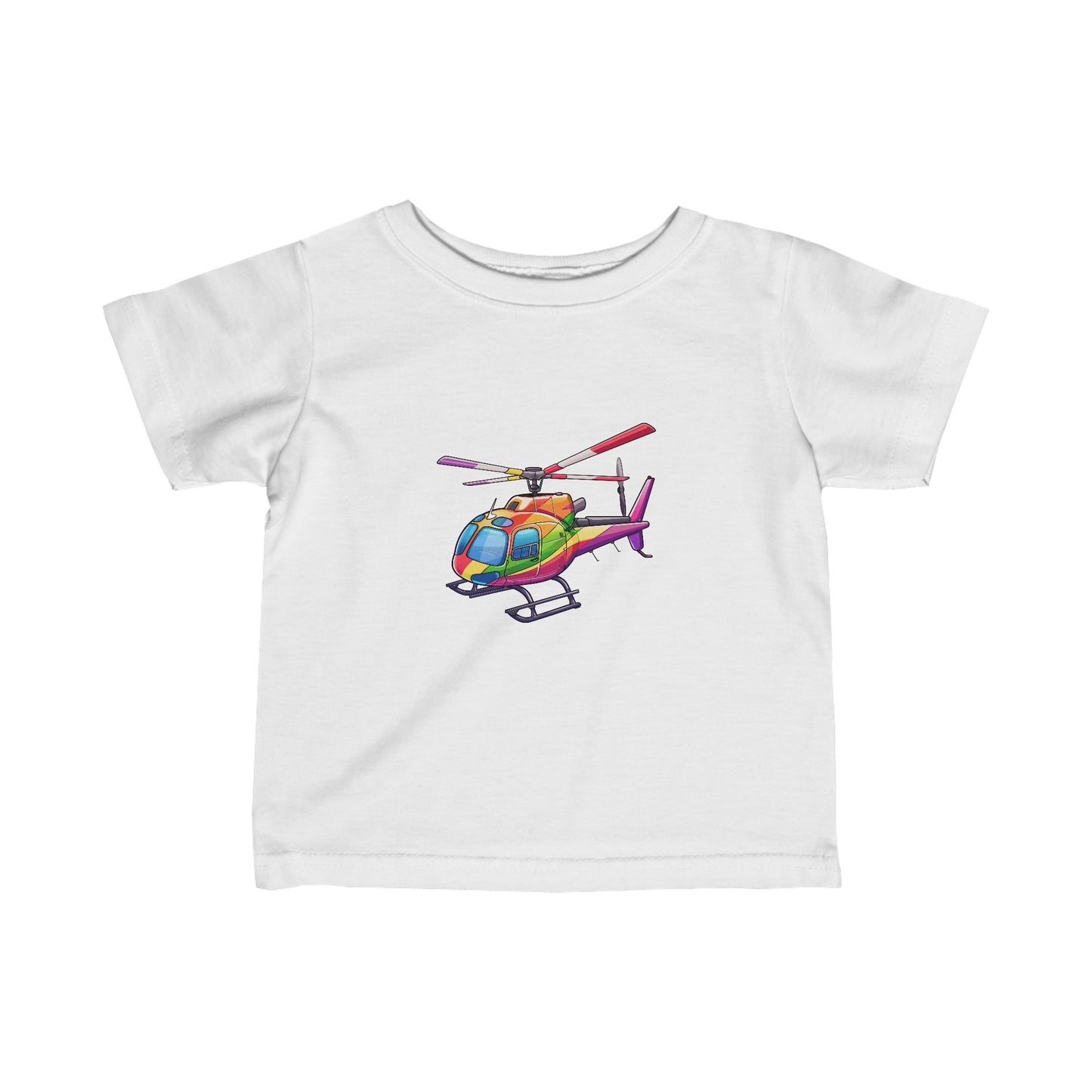 Rainbow helicopter Infant Jersey Tee | short sleeves 100% soft ring-spun cotton Tee | unique design gift for boys and girls