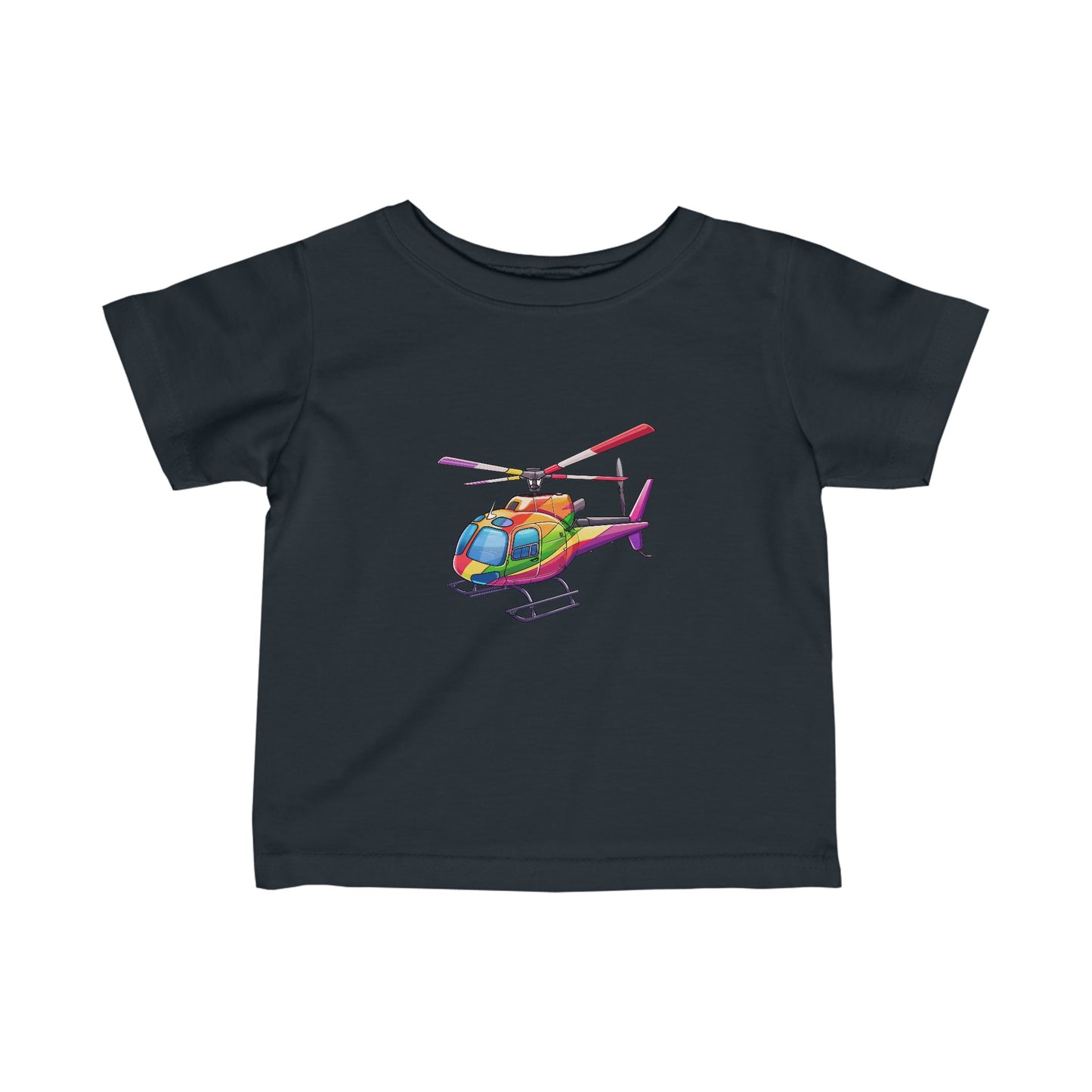 Rainbow helicopter Infant Jersey Tee | short sleeves 100% soft ring-spun cotton Tee | unique design gift for boys and girls