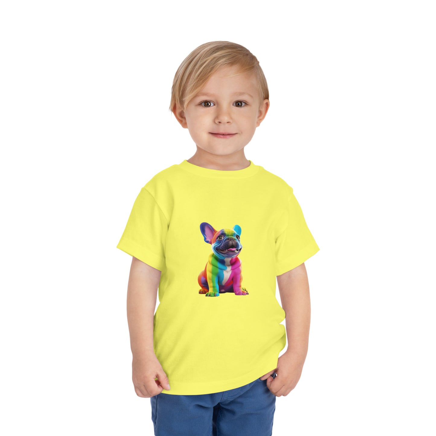 Cute Dog Lovers Puppy T-Shirt for kids | Pet Lovers | Rainbow Color | Unisex - Toddler Short Sleeve Tee | Pulldog Tshirt