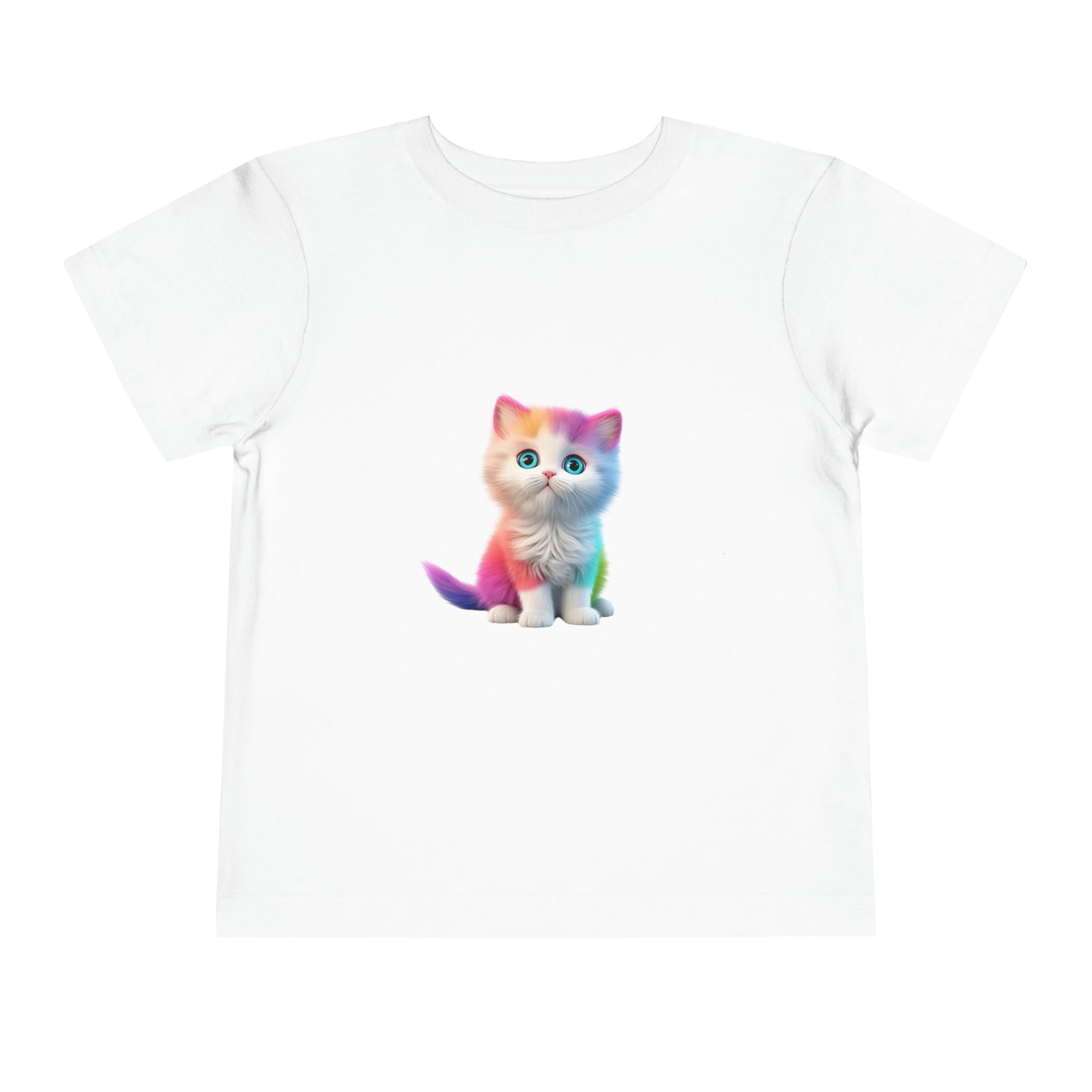 Rainbow Cat Love Tee for Cat Lovers - Cute Unisex Toddler T-shirt short sleeves funny colorful clothes