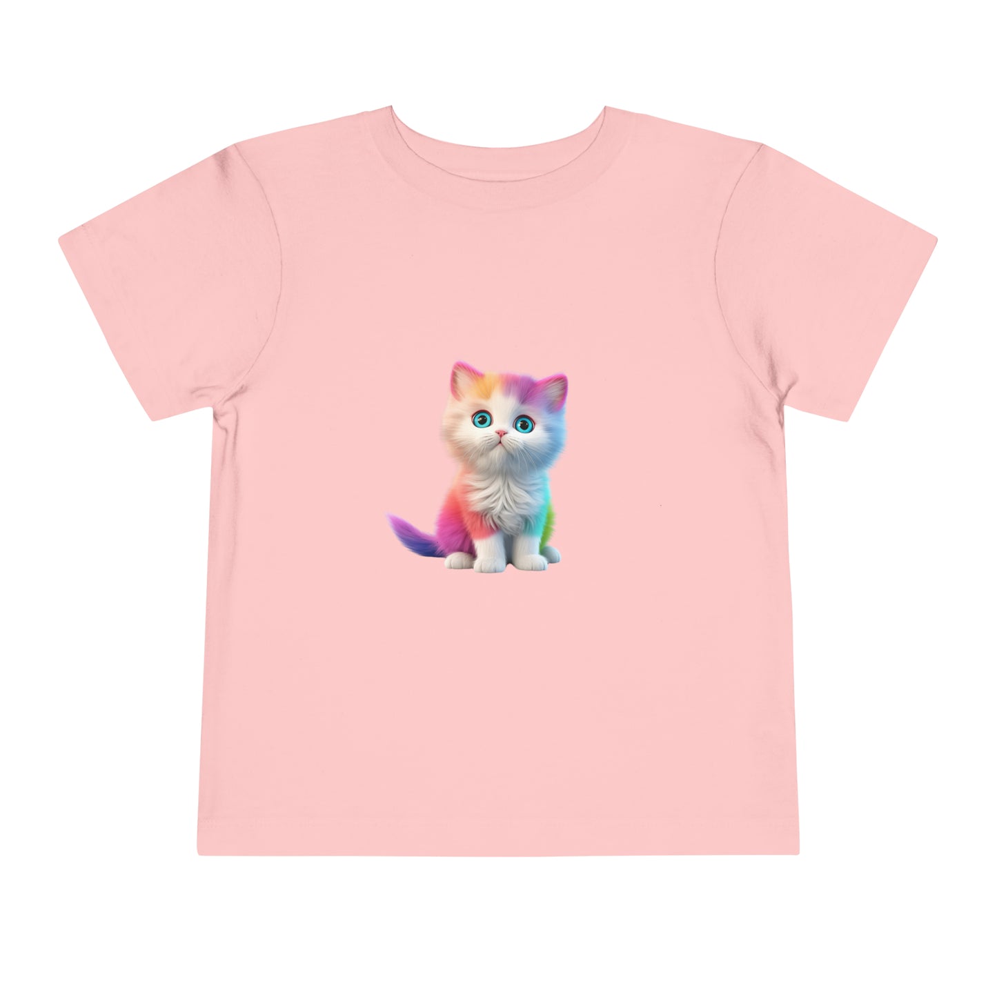 Rainbow Cat Love Tee for Cat Lovers - Cute Unisex Toddler T-shirt short sleeves funny colorful clothes