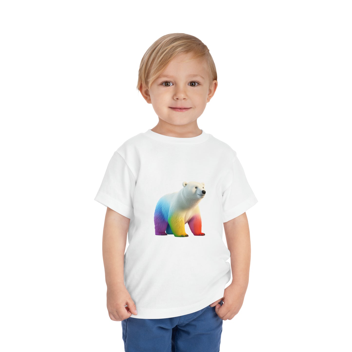 Polar Bear Lovers T-shirt | Love Wild Animals | Polar Bear Gifts | Rainbow Color | Unisex - Toddler Short Sleeve Tee | Rainbow Polar Bear