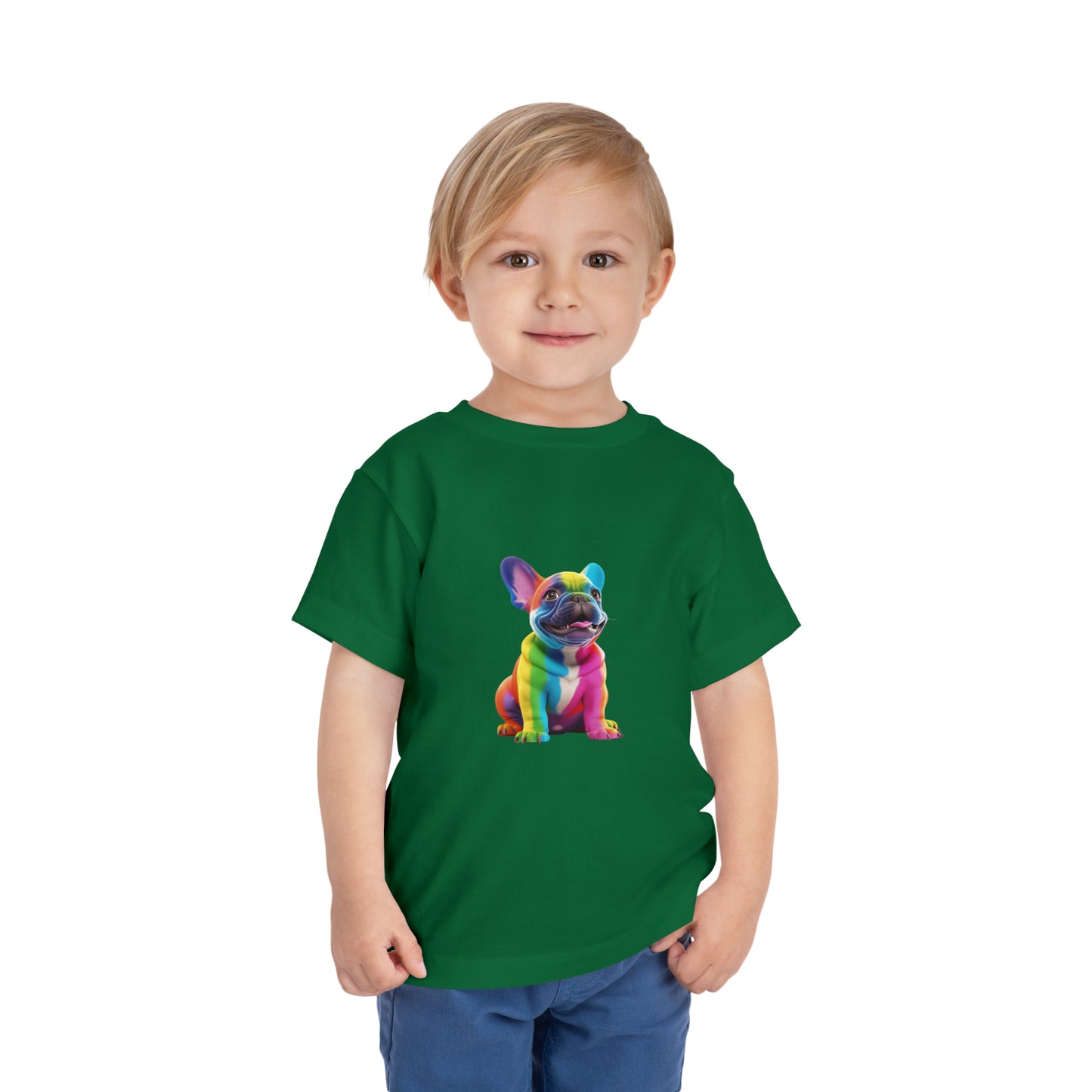 Cute Dog Lovers Puppy T-Shirt for kids | Pet Lovers | Rainbow Color | Unisex - Toddler Short Sleeve Tee | Pulldog Tshirt