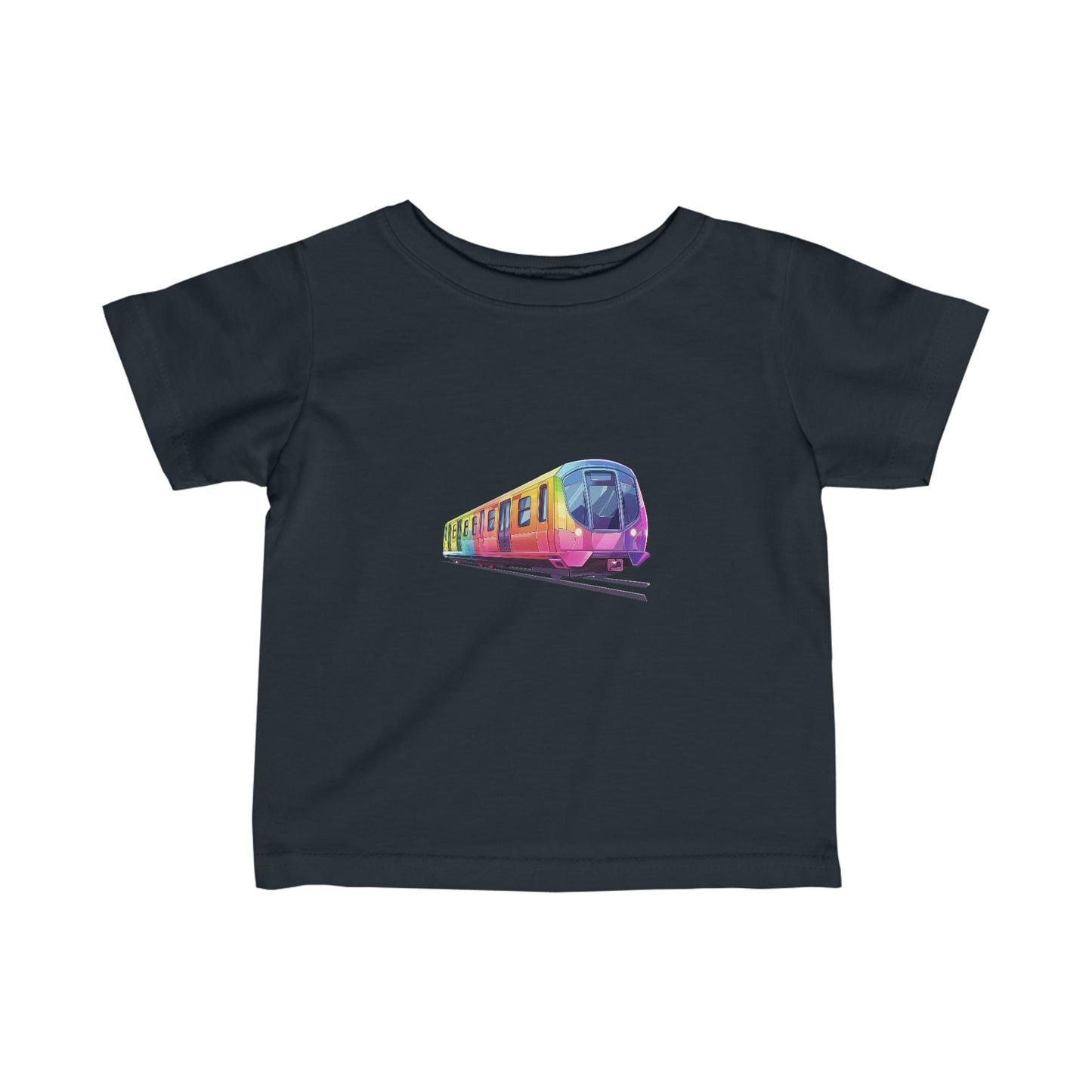 Rainbow Train Infant Jersey Tee | short sleeves 100% soft ring-spun cotton Tee | unique design gift for boys and girls