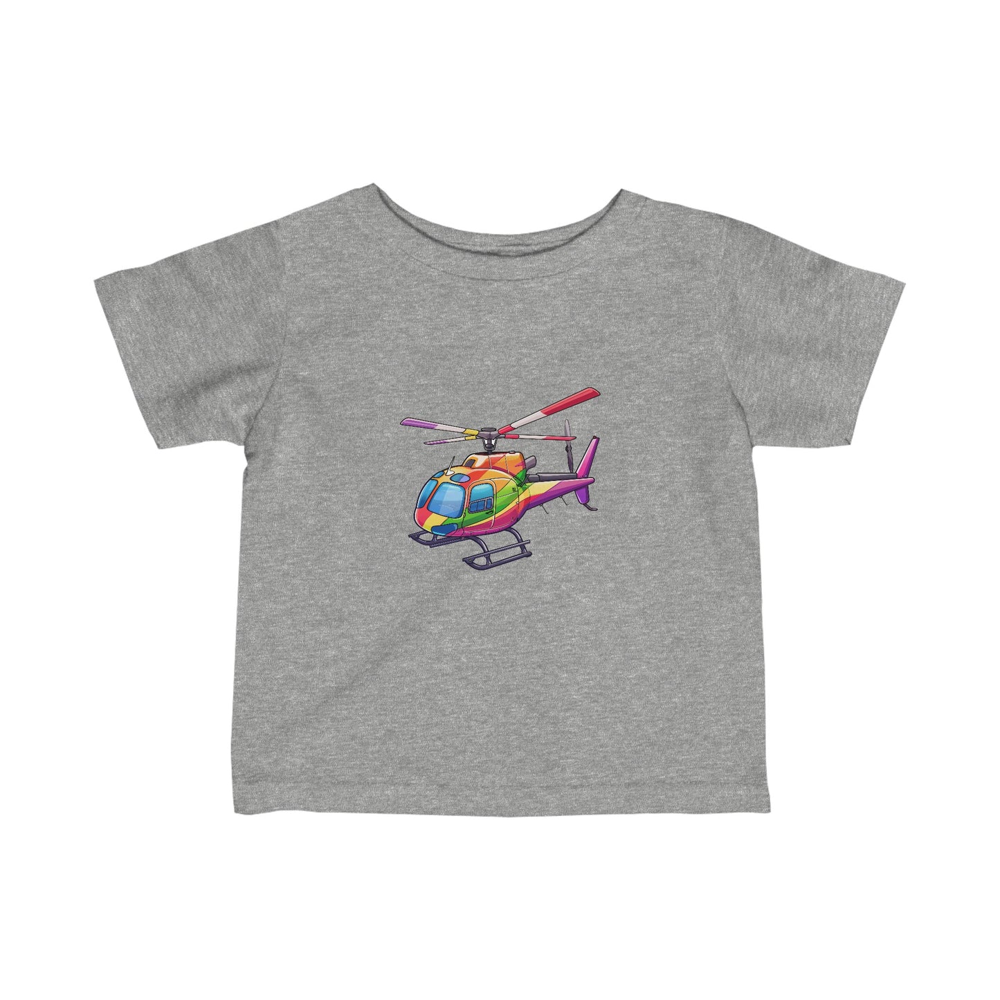 Rainbow helicopter Infant Jersey Tee | short sleeves 100% soft ring-spun cotton Tee | unique design gift for boys and girls