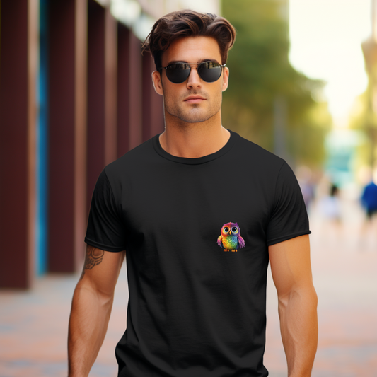 Owl Lovers T-Shirt | Love Wild Animals | Owl Gifts | Rainbow Color | Unisex - Men & Women's Tee | Rainbow Owl | Animal T-shirt