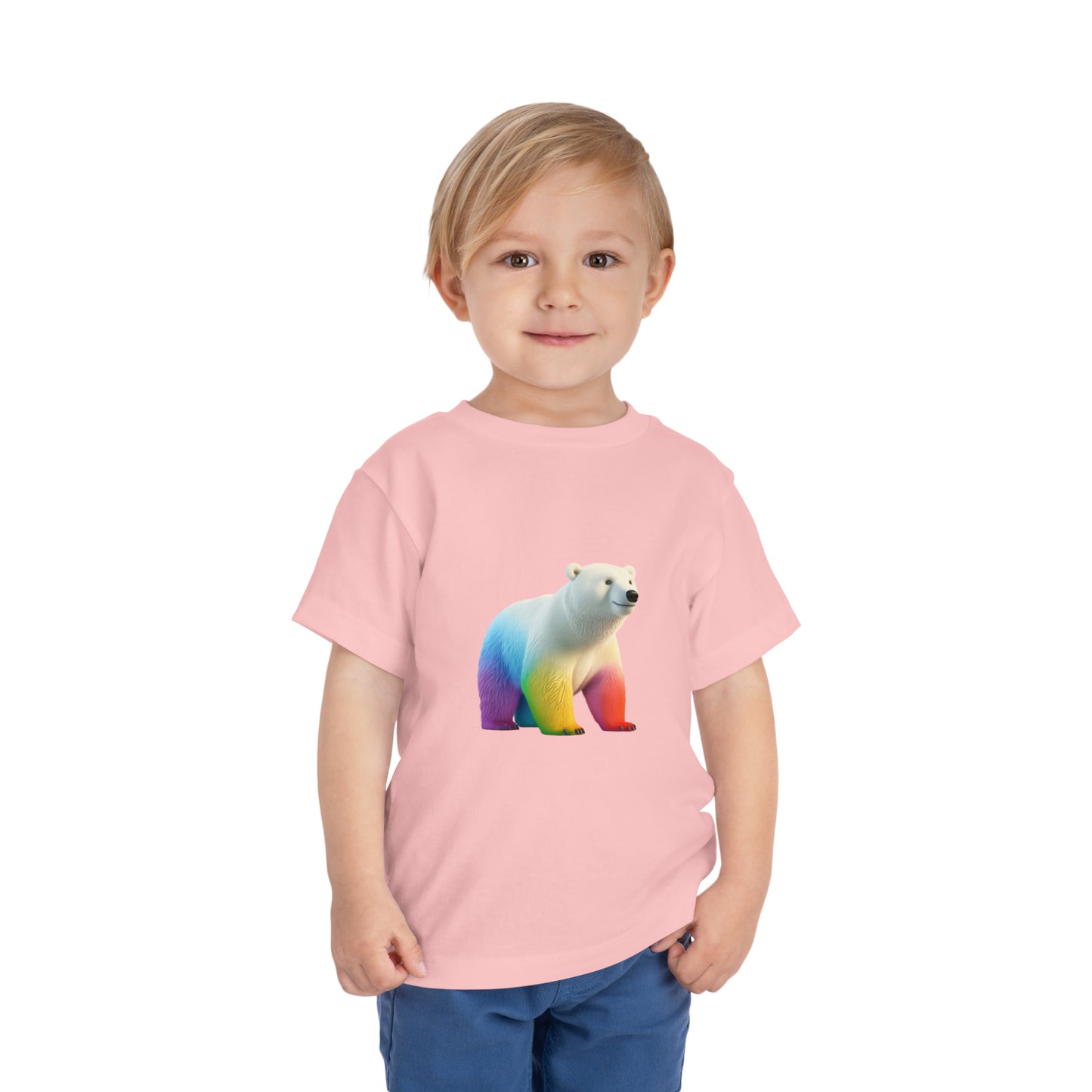 Polar Bear Lovers T-shirt | Love Wild Animals | Polar Bear Gifts | Rainbow Color | Unisex - Toddler Short Sleeve Tee | Rainbow Polar Bear