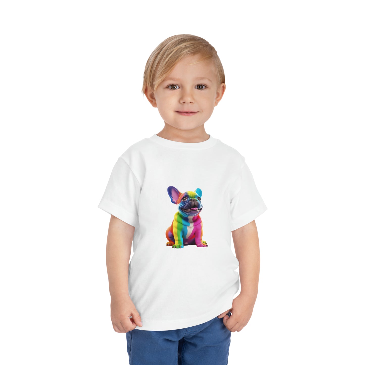 Cute Dog Lovers Puppy T-Shirt for kids | Pet Lovers | Rainbow Color | Unisex - Toddler Short Sleeve Tee | Pulldog Tshirt