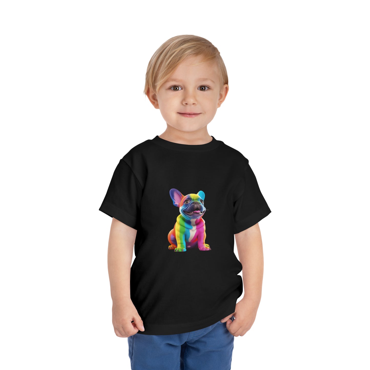 Cute Dog Lovers Puppy T-Shirt for kids | Pet Lovers | Rainbow Color | Unisex - Toddler Short Sleeve Tee | Pulldog Tshirt