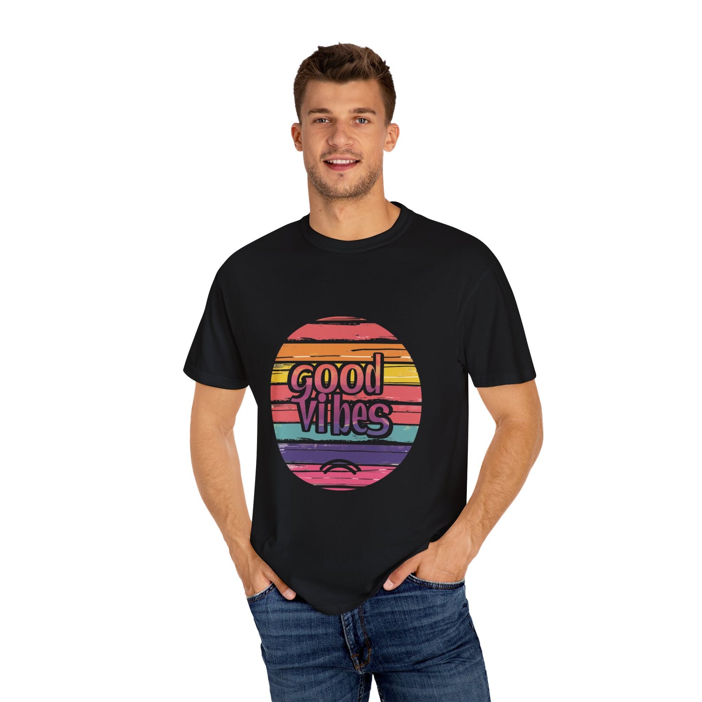 Good Vibes unisex spring summer T-Shirt Vsco Shirt Positive Vibes T-Shirt, Happy Mind Tee, Trendy Comfort Colors Tee,