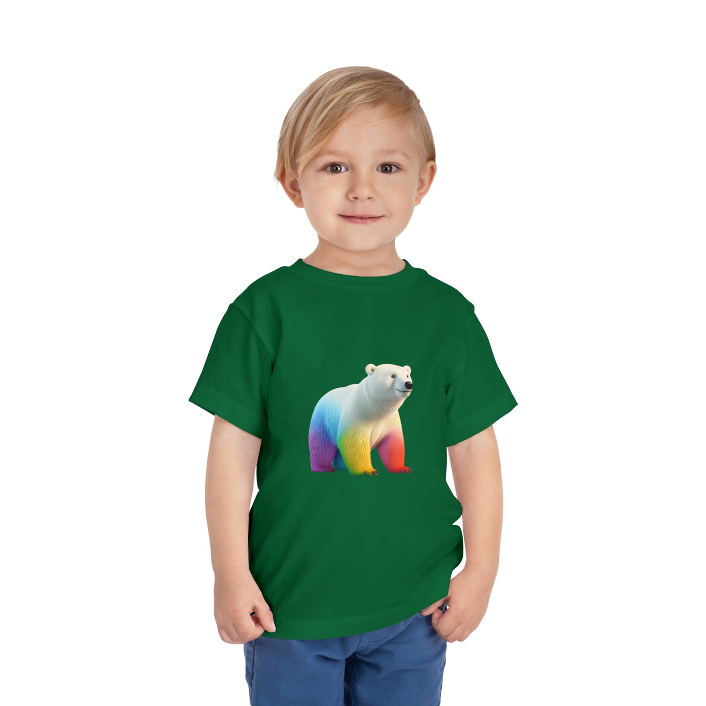 Polar Bear Lovers T-shirt | Love Wild Animals | Polar Bear Gifts | Rainbow Color | Unisex - Toddler Short Sleeve Tee | Rainbow Polar Bear