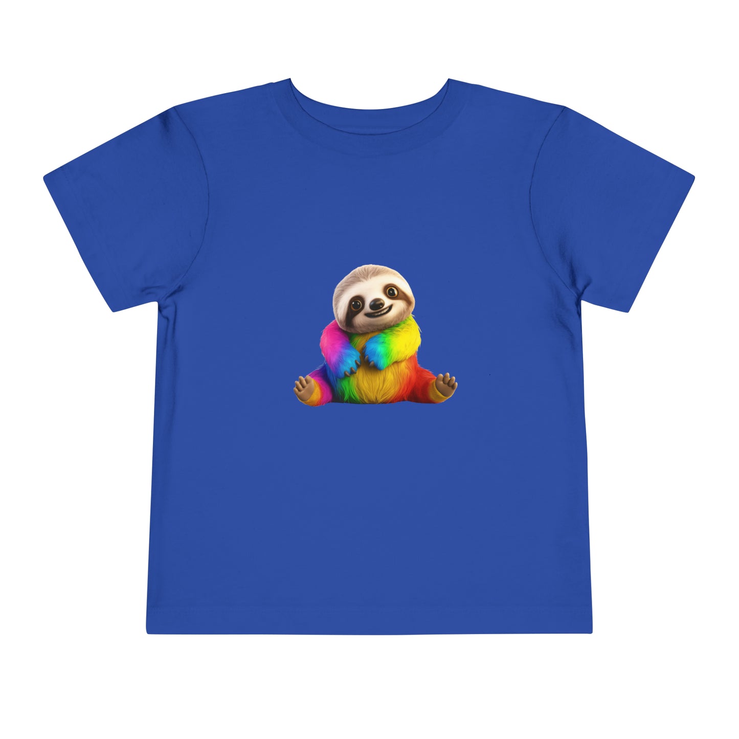 Cute Rainbow Sloth T-shirt | Kids Summer T-shirt Mockup | Animal Tee | Rainbow Color | Unisex - Toddler Short Sleeve Tee