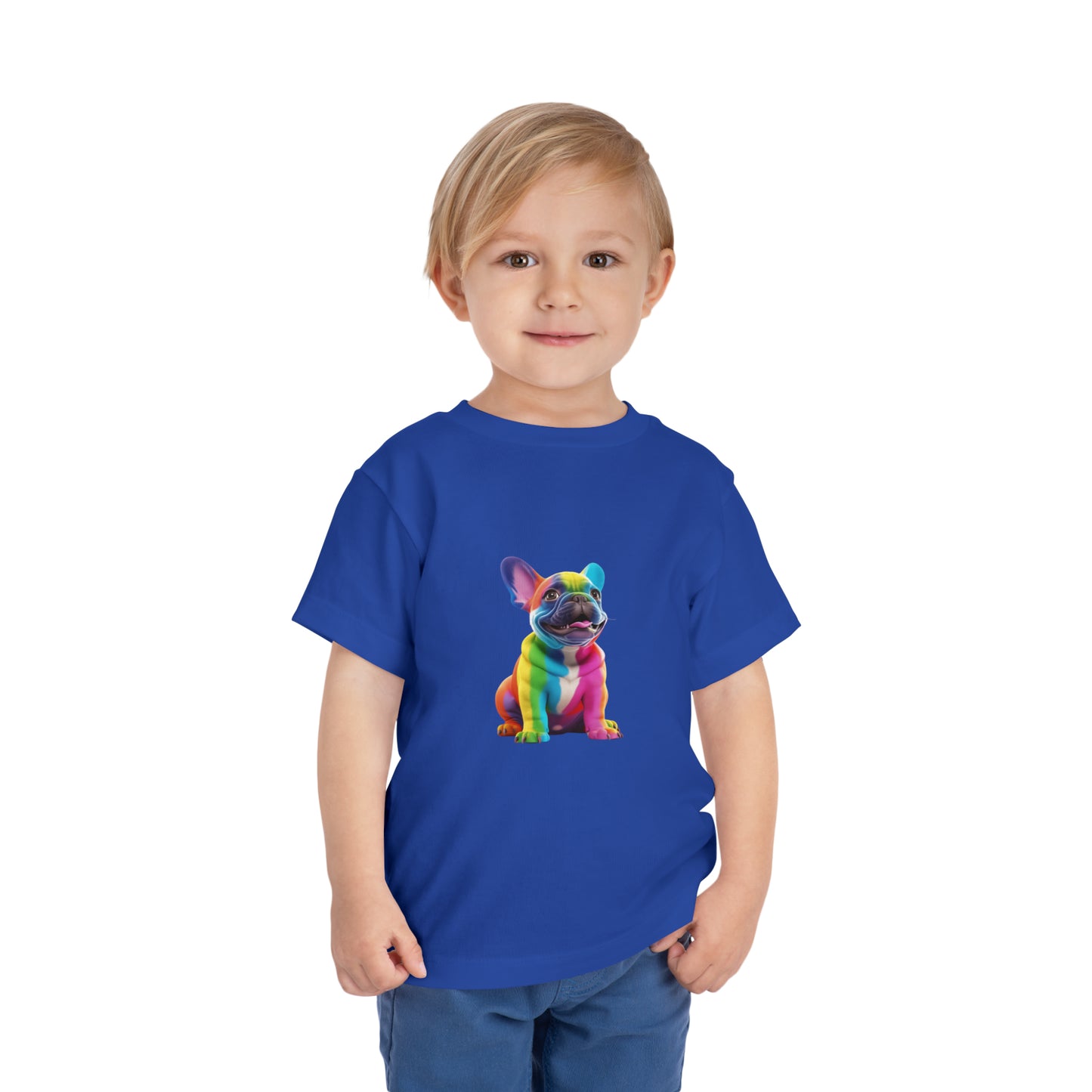 Cute Dog Lovers Puppy T-Shirt for kids | Pet Lovers | Rainbow Color | Unisex - Toddler Short Sleeve Tee | Pulldog Tshirt