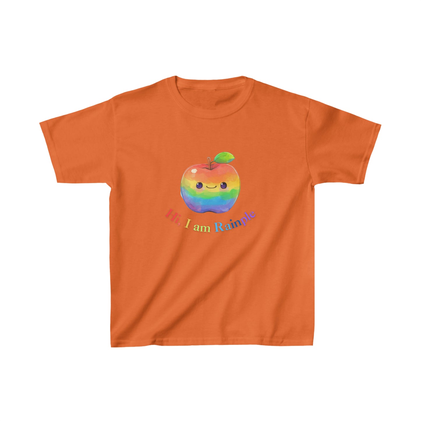 Rainbow Apple kids T-Shirt |  Kids Spring & Summer T-shirt Mockup | Fruit Tee | Rainbow Color | Unisex - Heavy Cotton™ Tee | Cute Tee