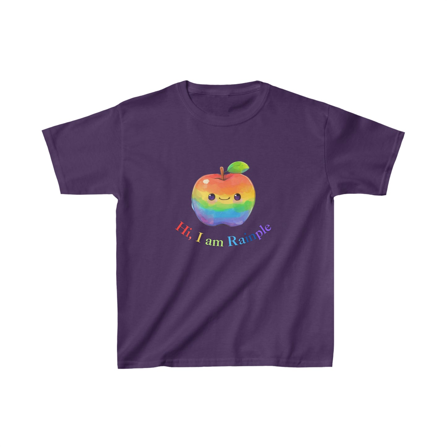 Rainbow Apple kids T-Shirt |  Kids Spring & Summer T-shirt Mockup | Fruit Tee | Rainbow Color | Unisex - Heavy Cotton™ Tee | Cute Tee