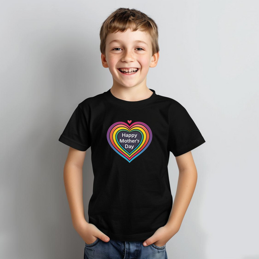 Happy Mother's Day kids T-shirt |  Kids Spring & Summer T-shirt Mockup | Rainbow Tee | Rainbow Color | Unisex - Heavy Cotton™ Tee | Cute Tee