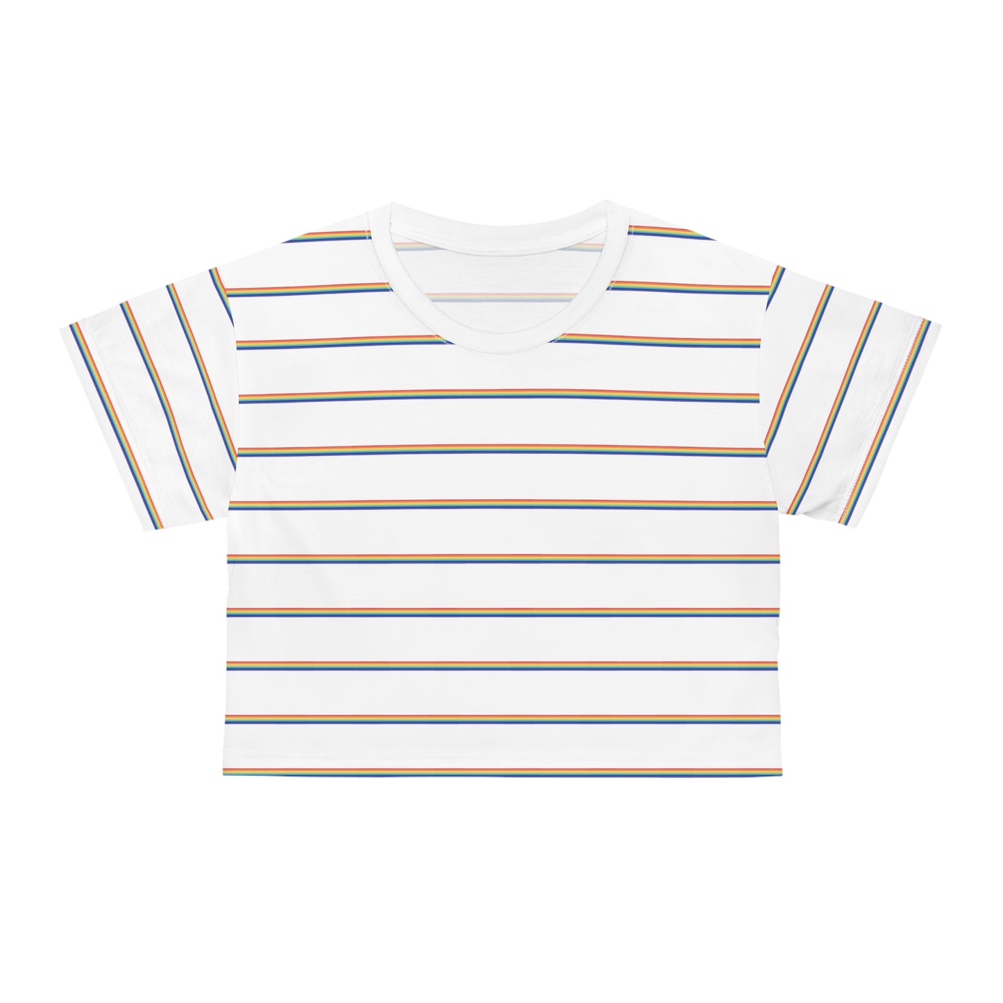 Rainbow Stripe Crop Tee | Women Crop Tee | Striped T-Shirt