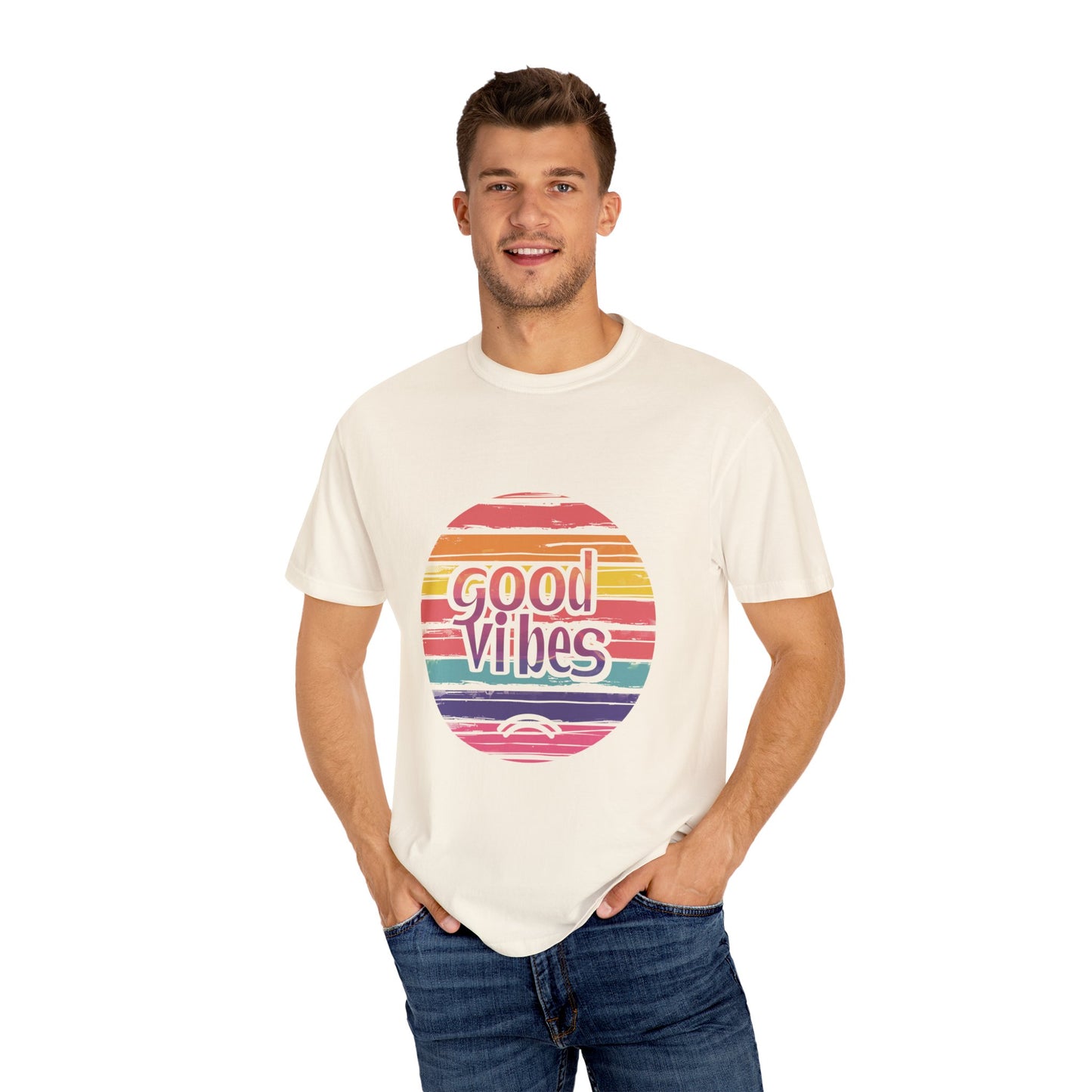 Good Vibes unisex spring summer T-Shirt Vsco Shirt Positive Vibes T-Shirt, Happy Mind Tee, Trendy Comfort Colors Tee,