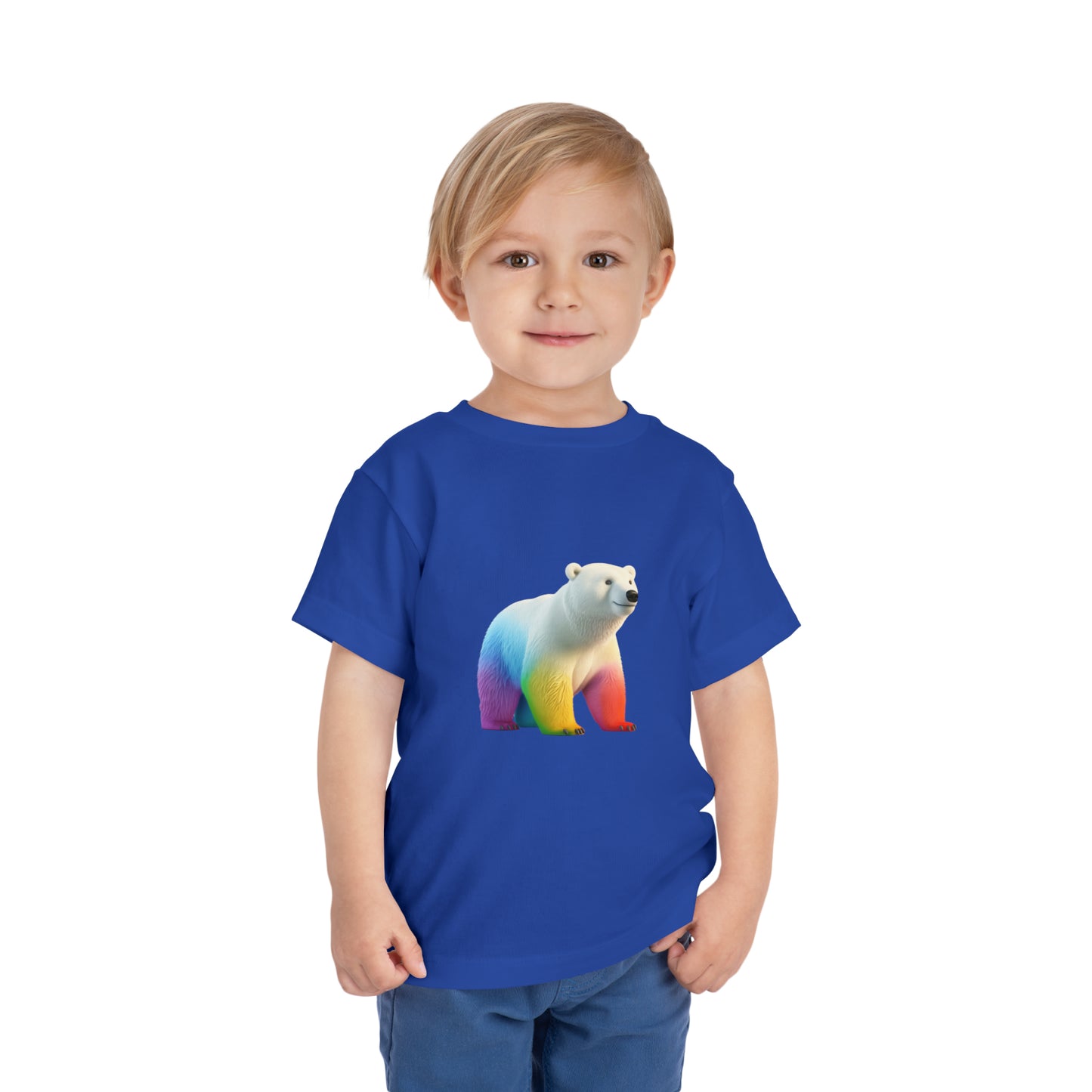 Polar Bear Lovers T-shirt | Love Wild Animals | Polar Bear Gifts | Rainbow Color | Unisex - Toddler Short Sleeve Tee | Rainbow Polar Bear